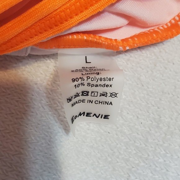 Eomenie Bright Orange Ribbed Tankini With Tummy Control. NWT Sz L - Picture 4 of 9